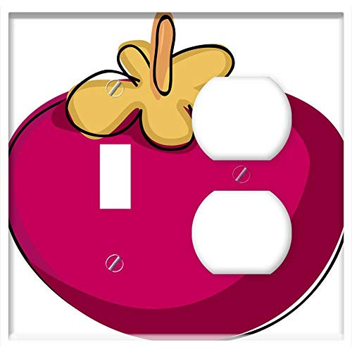 2-Gang Toggle Outlet Combination Wall Plate Cover - Mangosteen Fruit Cartoon Fresh Juice Purple 2-Gang Toggle Outlet Combination Wall Plate Cover - Mangosteen Fruit Cartoon Fresh Juice Purple
