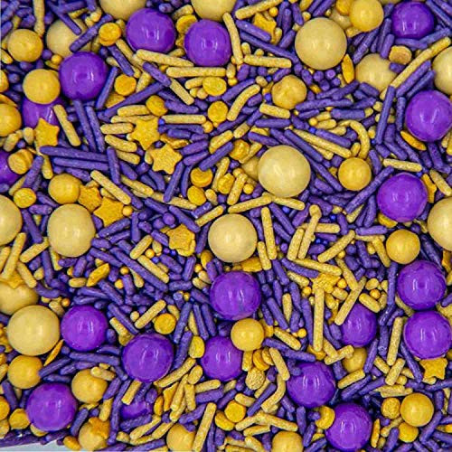 Mardi Gras Sprinkles for Cake Cookie Cupcake Decorating and Baking - Fancy Edible Cake Sprinkles and Toppings in Purple Jimmies Gold Nonpareils Sugar Crystal and Pearl Sprinkles Mardi Gras Sprinkles for Cake Cookie Cupcake Decorating and Baking - Fancy Edible Cake Sprinkles and Toppings in Purple Jimmies Gold Nonpareils Sugar Crystal and Pearl Sprinkles