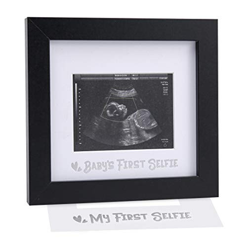 IHEIPYE Baby's First Selfie Sonogram Keepsake Frame - Ultrasound Picture Frame - Baby Announcement Gifts for Nursery Decor  Expecting Parents  Grandparents  Black