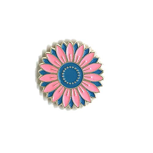 Pink  and  Blue Daisy Flower Magnetic Enamel Needle Minder