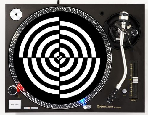 Bullseye Black White DJ Turntable Slipmat
