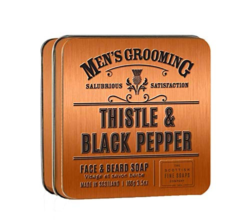 Scottish Fine Scented Soap for Face and Beard Mens Grooming - Thistle and Black Pepper Scottish Fine Scented Soap for Face and Beard Mens Grooming - Thistle and Black Pepper