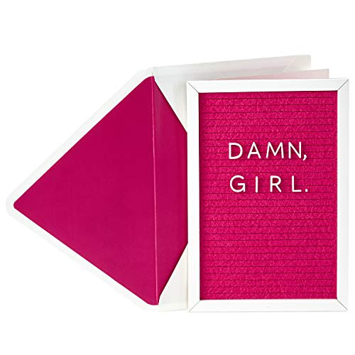 Hallmark Signature Birthday Card for Her (Damn, Girl Letter Board)