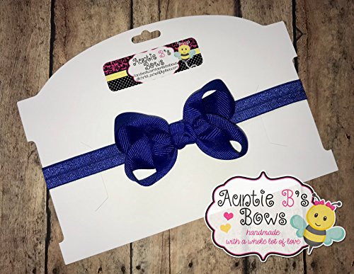 Solid Royal Blue Boutique Hair Bow 3" with Elastic Headband