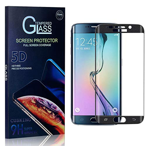 CUSKING Screen Protector for Galaxy S6 Edge  Tempered Glass Screen Protector Film for Samsung Galaxy S6 Edge  Bubble Free  9H Hardness Anti Fingerprint  1 Pack