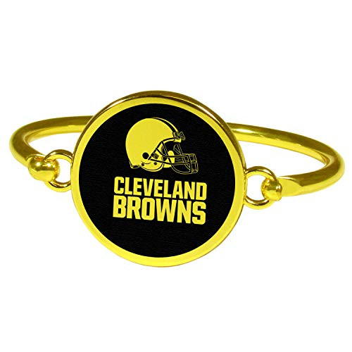 NFL Cleveland Browns Womens Siskiyou Sportsgold Tone Bangle Bracelet  Gold  One Size