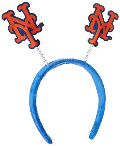 FOCO MLB New York Mets Mens Springy Ears HeadbandSpringy Ears Headband  Team Color  One Size