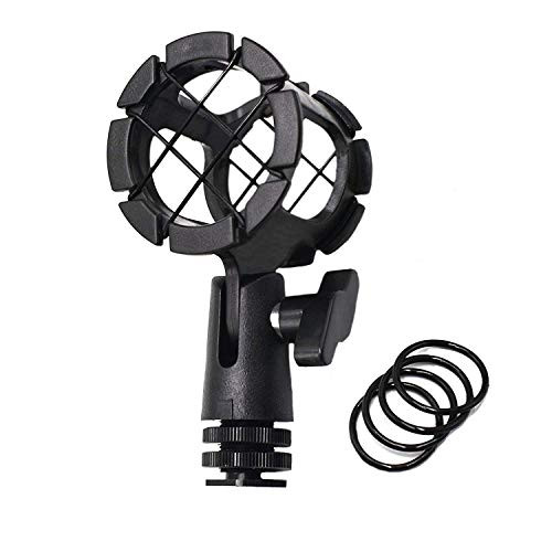 AFVO Microhone Shock Mount Holder Rode Mic Cradle with Cold Shoe for Boompoles, Rode NTG1, NTG2, NTG3, Sennheiser ME66, Audio-Technica AT897 etc