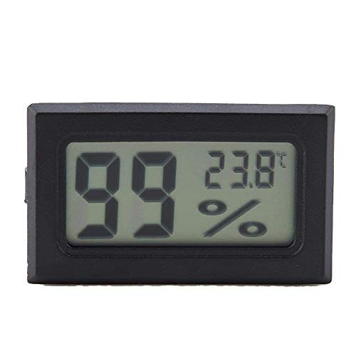 Othmro Black Digital Temperature Humidity Meters Gauge Indoor Thermometer Hygrometer LCD Display Celsius C for Humidors  Greenhouse 2pcs