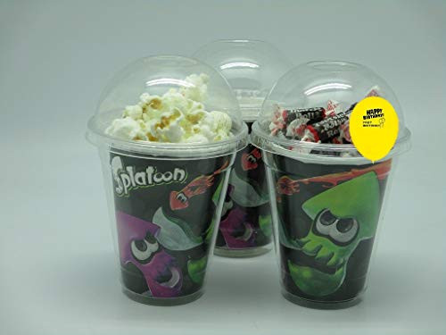 Set of 8 - Splatoon Party Cups  Popcorn Cups  Goody Bags  Favor Boxes