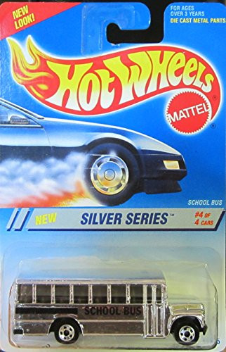 Hot Wheels 1995 Silver Series School Bus Silver 5-Spoke Wheels and Tinted Windows 328