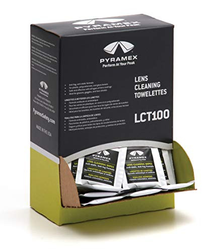 Pyramex Safety Individually Packaged Lens Cleaning Towelettes  No Streaks  100 Piece