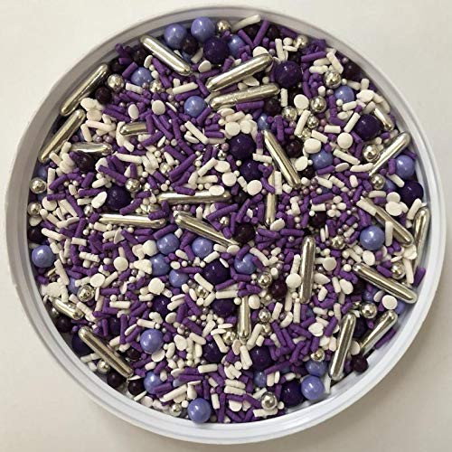 Purple is Perfect Confetti Mix  Edible Confetti Sprinkles  8 Oz  Festive Celebration Sprinkles Complementary Bracelet Included