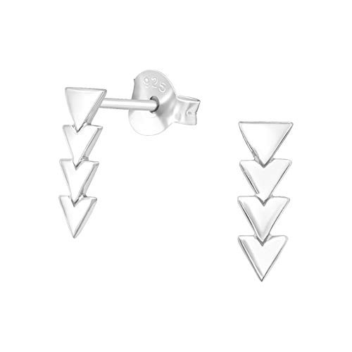 AUBE JEWELRY Hypoallergenic 925 Sterling Silver Geometric Triangle Bar Stud Earrings for Women  sterling-silver
