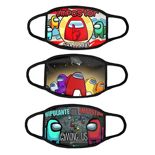 3PCS Among Us Games Impostor Crewmates Cloth Face Mask Bandana Boys Girls Balaclava Bandanas Neck Dust Covers