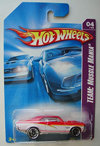 Hot Wheels Team  Muscle Mania 4 4  RED White Chevy NOVA 136 196