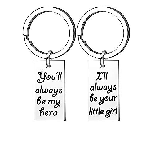 Father Daughter Jewelry Family Keyring Keychain Key Rings Chains Gifts for Dad Daddy Papa