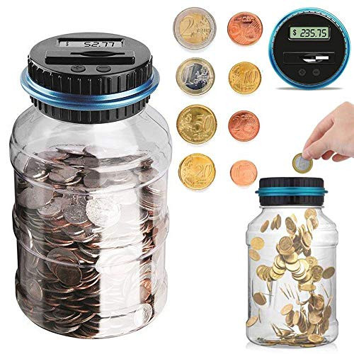 Coin Piggy Bank Savings Bank Jar Digital Coin Money Bank Coin Counter Storage for Kids Adult 1.8L Money Saving Box Jar Bank with LCD for Birthday
Coin Piggy Bank Savings Bank Jar Digital Coin Money Bank Coin Counter Storage for Kids Adult 1.8L Money Saving Box Jar Bank with LCD for Birthday