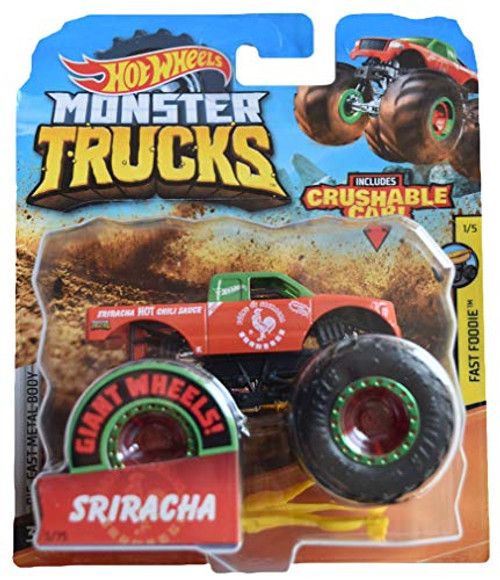 Hot Wheels Monster Trucks 1 64 Scale Sriracha Crushable Car Hot Wheels Monster Trucks 1 64 Scale Sriracha Crushable Car