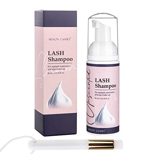 Eyelash Extension Shampoo Arsion Lash Plus Brush   60ml   Eyelid Foaming Cleanser Wash for Extensions and Natural Lashes Paraben  and  Sulfate Free Safe Makeup  and    Professional  and  Self Use