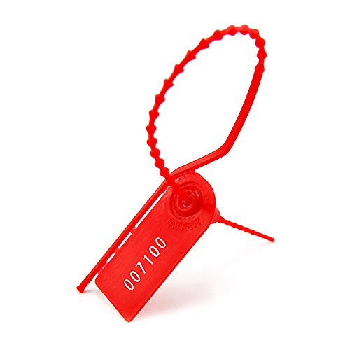 Anti Tamper Tags Tug Tight Flag Marker Ties Tear Off ID Zip Ties Tamper Proof Self Locking Security Seals?100Pcs?  Red