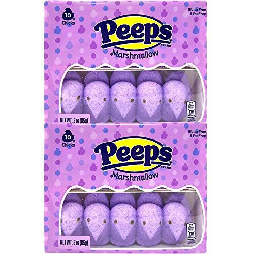 Purple Peeps Marshmallow Chicks  Bulk Candy Party Treat  2 Pack  20 Total Pieces