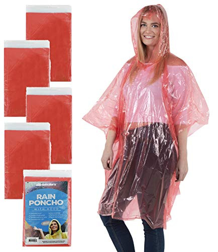 Wealers Rain Poncho for Adults  Thick Disposable Rain Ponchos Raincoat for Women & Men, One Size Fits All  Emergency Poncho for Theme Parks, Camping, Outdoors & More  Multi Colors