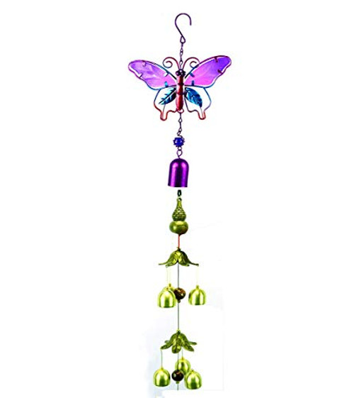 Purple Wind Chimes Outdoor Large Deep Tone  34Inch Wind Chimes Unique Tuned Relaxing Soothing Melody  Sympathy Wind Chimes for Mom  Garden  Home Decoration  Purple Butterfly