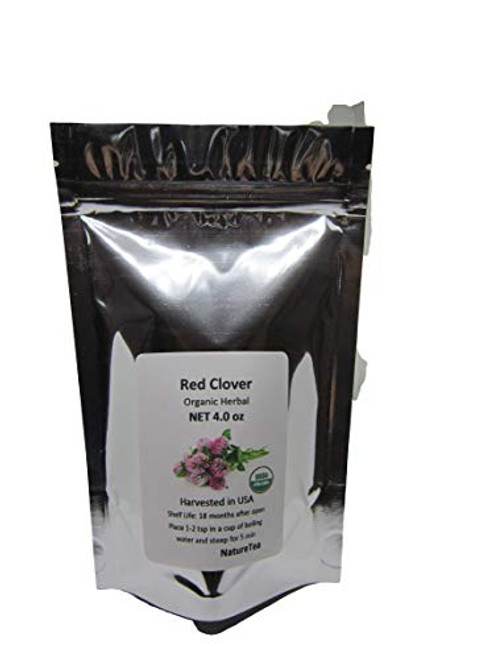 Organic Red Clover Leaf and Flowers - Dried Trifolium pratense Leaf and Flowers C S by Nature Tea 4 oz Organic Red Clover Leaf and Flowers - Dried Trifolium pratense Leaf and Flowers C S by Nature Tea 4 oz