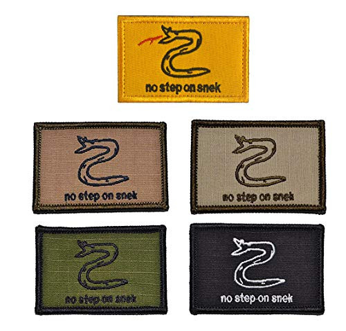 Antrix 5 Pack Mix Color Tactical No Step On Snek Patches Military Badge Emblem Patches for Caps Bags Backpacks Tactical Vest Military Uniforms Etc. Antrix 5 Pack Mix Color Tactical No Step On Snek Patches Military Badge Emblem Patches for Caps Bags Backpacks Tactical Vest Military Uniforms Etc.