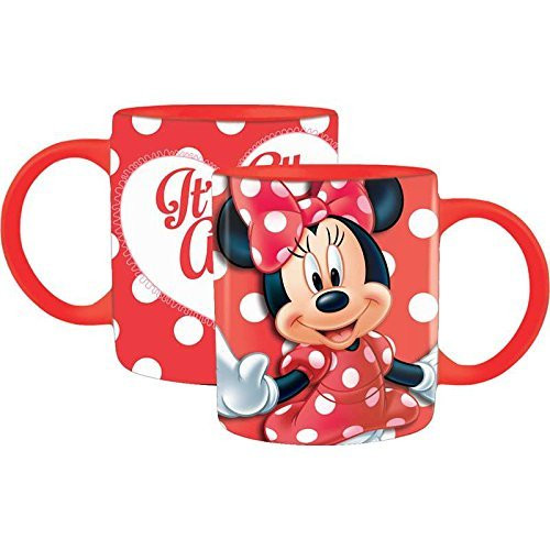 Disney 11oz Coffee Mug Big Heart Minnie Mouse  Red Its All About Me
