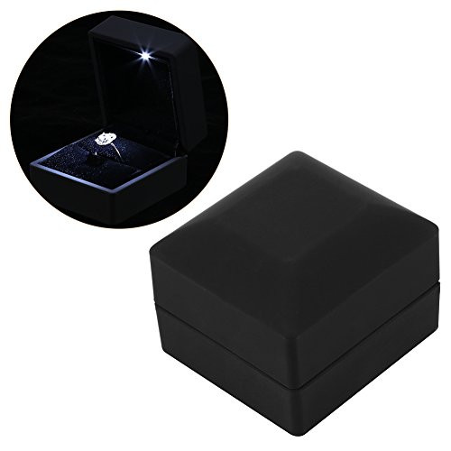 Jewelry Box, LED Lighted Ring/Pendant/Bracelet/Necklace Jewelry Display Case Gift Storage Box (Ring Box)