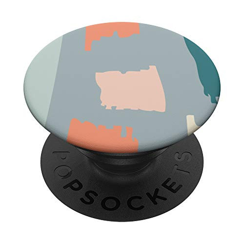 Design Gift Abstract Color Pattern Pastel Mint Blue Orange PopSockets PopGrip  Swappable Grip for Phones  and  Tablets