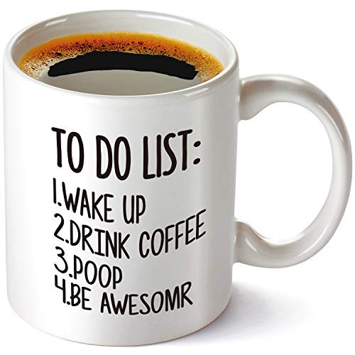 To Do List Mug 11 oz, Great Novelty Gift for Dad, Mom, Husband, Wife, Boyfriend, Girlfriend, Coworkers, Office Cup & Birthday Present Idea For Men Women Him or Her.