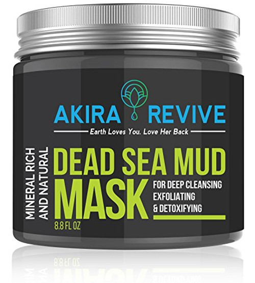 Akira Revive Dead Sea Mud Mask For Face Acne Oily Skin and Blackhead Remover - Best Facial Pore Clean Up Reducer and Pores Cleanser Treatment - Natural For Younger Looking Skin. Black Mask 8.8 oz. Akira Revive Dead Sea Mud Mask For Face Acne Oily Skin and Blackhead Remover - Best Facial Pore Clean Up Reducer and Pores Cleanser Treatment - Natural For Younger Looking Skin. Black Mask 8.8 oz.