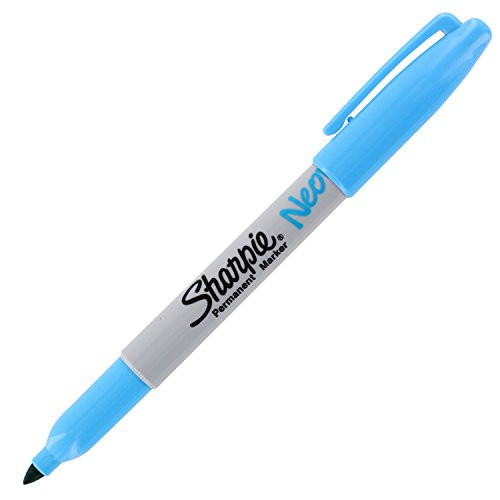 Sharpie Neon Permanent Markers  Fine Point  Neon Blue  Pack of 12