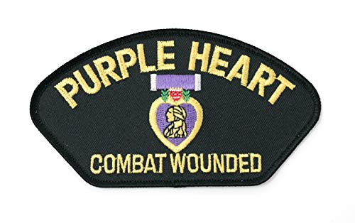 Purple Heart Wounded Combat Embroidered Iron On Patch