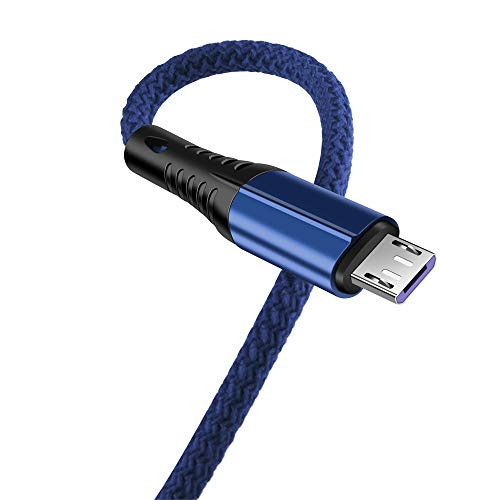 10FT Long Android Charger Cable Fast Charge  Micro USB Cable Compatible for Samsung Charger Cord Tablet Galaxy 7 S7 S6 Edge LG Phone Charging Wire for Kindle  Blue