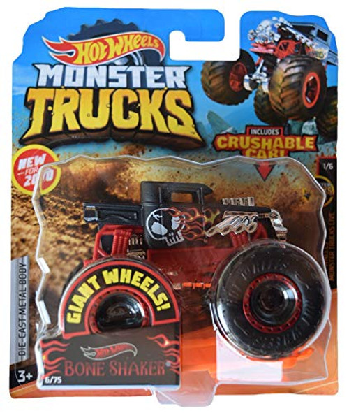 Hot Wheels Monster Trucks 1 64 Scale Bone Shaker Crushable Car Warehousesoverstock 9577