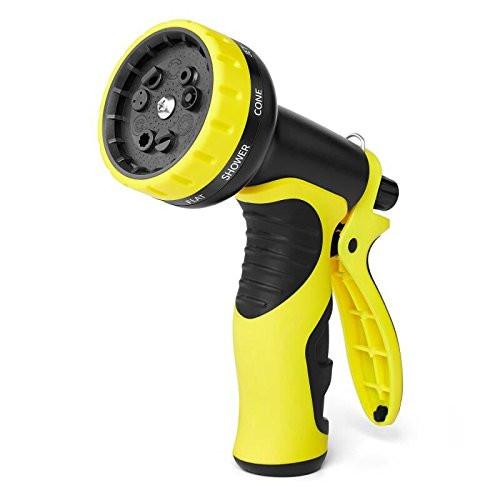 monyar Garden Hose Nozzle, Water Hose Nozzles Hoses Spray Nozzle Leak Free High Pressure Heavy Duty 9 Pattern For Watering Plant Washing Cars Pets Shower