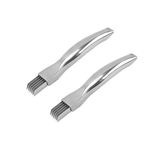 2pcs Kitchen Scallion Cutter Shred Silk Knife  Stainless Steel Chopped Green Onion Knife  Scallion Cutter Vegetable Garlic Cutter Food Speedy Chopper Green Onion Cutter Kitchen Tool