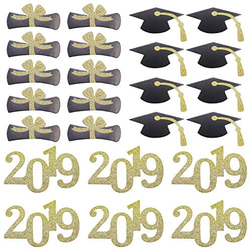 48 Pieces 2019 Congrats Grad Cake Topper Graduation Cupcake Toppers Food Appetizer Picks Class of 2019 Graduation Party Decorations