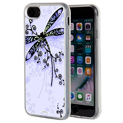 iPhone 8 Case,iPhone 7 Case,AIRWEE Clear Bumper Retro Dragonfly Pattern Anti-Scratch Slim Soft TPU Back Protective Cover Case for Apple iPhone 8/iPhone 7 (4.7 inch)