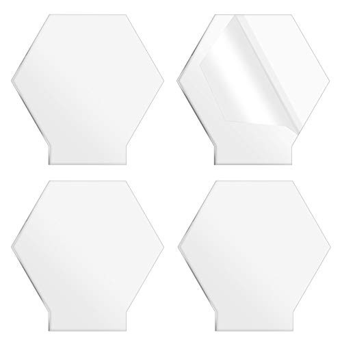 Mudder 4 Pieces Clear Acrylic Sheet for LED Light Base Pentagon Panel Thick 3.0 mm Plastic Acrylic Board Cast for Table Sign  DIY Display Projects  Craft