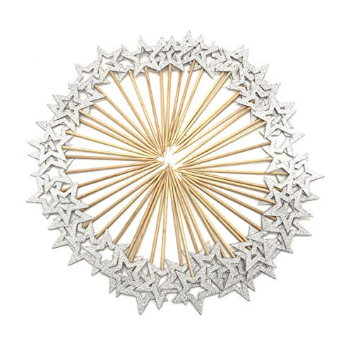 50 Pcs Silver Star Cupcake Toppers,Star Cupcake Toppers Twinkle Little Star Decorations Birthday Cupcake Toppers Glitter Star Cake Decorations for Party Birthday Wedding Ceremony (Silver) 50 Pcs Silver Star Cupcake Toppers,Star Cupcake Toppers Twinkle Little Star Decorations Birthday Cupcake Toppers Glitter Star Cake Decorations for Party Birthday Wedding Ceremony (Silver)