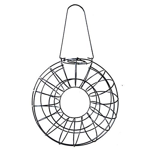 Elain Hanging Wreath Bird Feeder  Suet Ball Bird Feed Dispenser  Weatherproof Steel Durable Black Whole Peanut Wild Bird Feeder Garden Backyard Bird Supplies