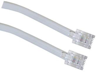 Phone Line Cord Fax Modem Landline RJ11 Telephone DSL Cable 6P4C  2 Pack  Universally Compatible  16 Feet  White
