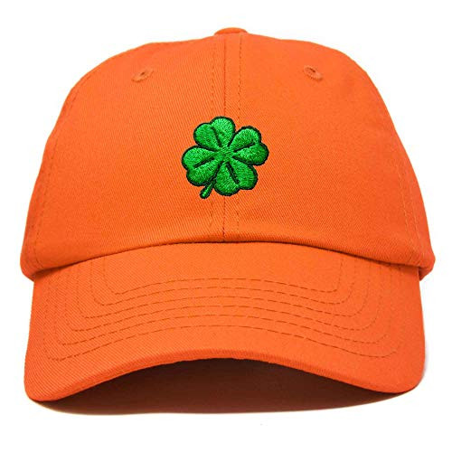 DALIX Four Leaf Clover Hat Baseball Cap St. Patrick's Day Cotton Caps Orange