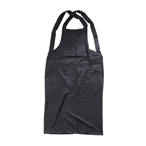 Beaupretty Hair Stylist Apron With Pockets Professional Salon Hairdresser Barber Pet Groomers Smock Vest Waterproof With Belt  Black