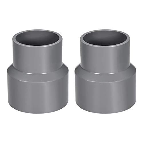 uxcell PVC DWV Reducing Coupling Schedule 40 Gray 50mm x 63mm Socket 2pcs